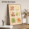 Watercolor food poster with six toast slices