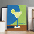Mid-Century Modern Margarita Retro Tequila Cocktail Bar Cart Canvas Poster