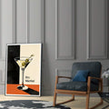 Mid-Century Modern Dry Martini Retro Classic Cocktail Bar Cart Canvas Poster 