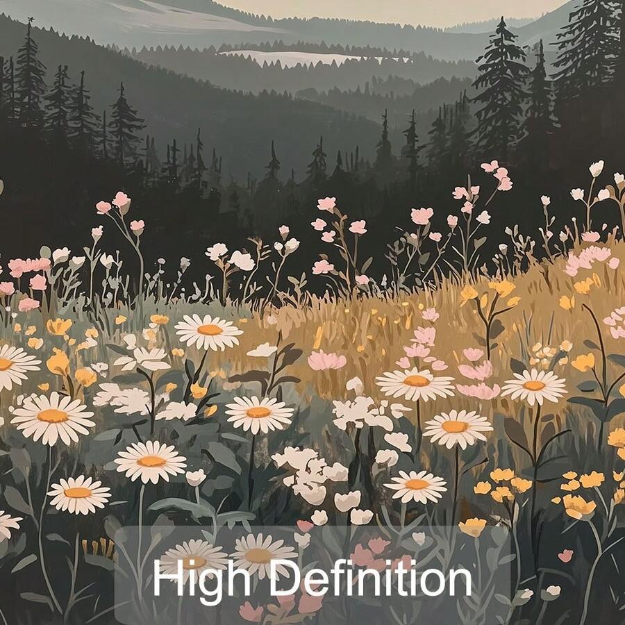 Three unframed mountain meadow prints shown in several sizes
