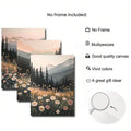 Display ideas for three floral landscape panels using clips and rails