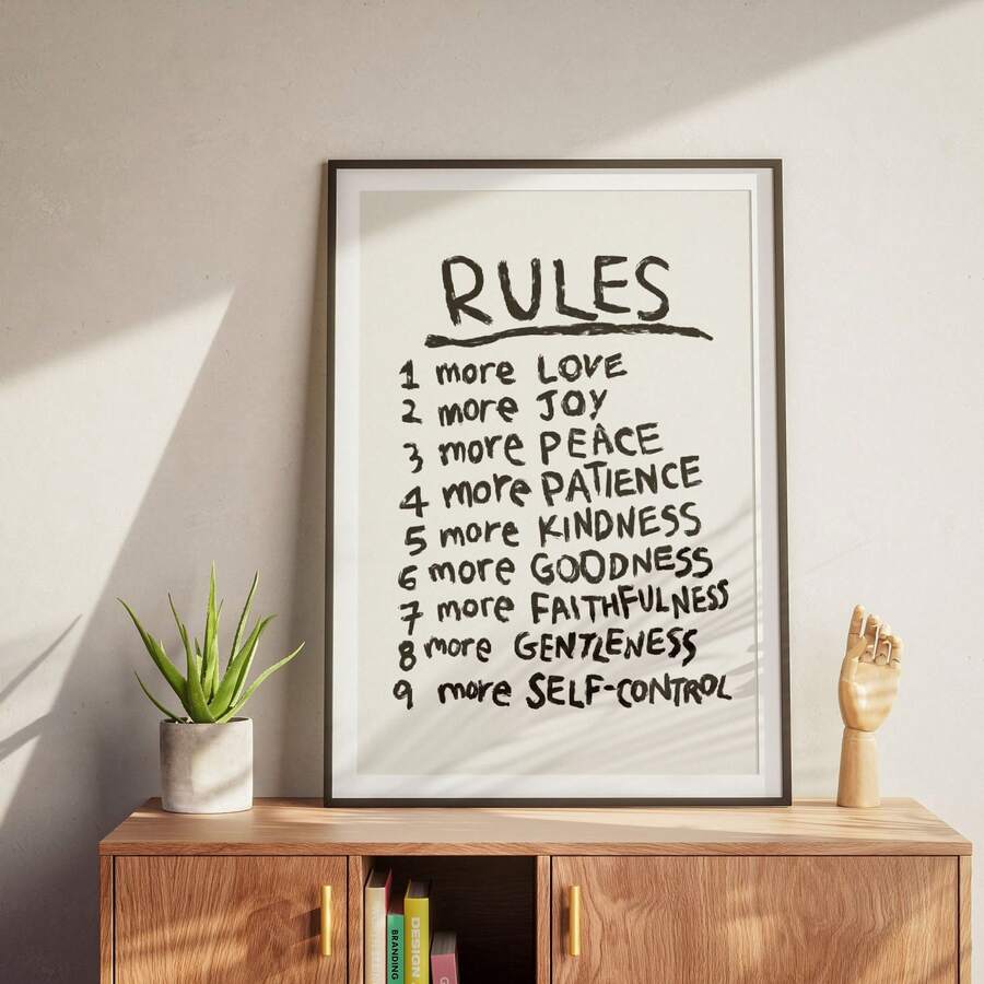 Vintage-Inspired Galatians 5:22 Christian Bible Verse Canvas Poster