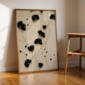 Modern Minimalist Black & Gold Botanical Poppy Canvas Poster 