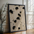 Modern Minimalist Black & Gold Botanical Poppy Canvas Poster 