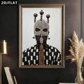 Traditional Portrait & Ethnic Folk Art Minimalist Canvas Poster
