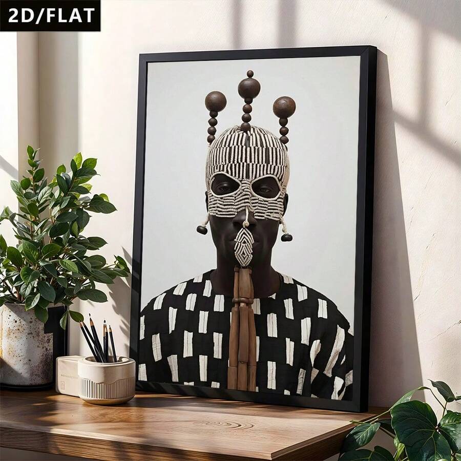 Traditional Portrait & Ethnic Folk Art Minimalist Canvas Poster