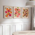 Danish pastel kitchen canvas print with watercolor fruit