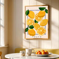 Pastel kitchen wall art with peaches and citrus angle 6