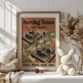 70s Disco Funk and Soul Canvas Poster with bold retro graphics, perfect for music rooms, home bars, eclectic, maximalist, and vintage interiors.
