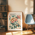Melbourne Flower Market Vintage Peonies Botanic Gardens Canvas Poster