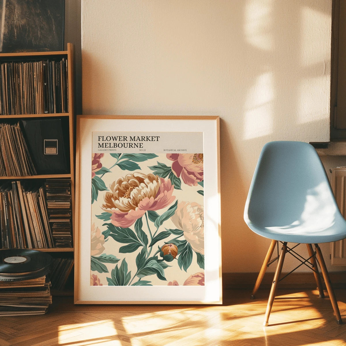 Melbourne Flower Market Vintage Peonies Botanic Gardens Canvas Poster