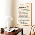 Vintage Matthew 7:7 Christian Scripture Faith & Prayer Canvas Poster