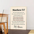 Vintage Matthew 7:7 Christian Scripture Faith & Prayer Canvas Poster