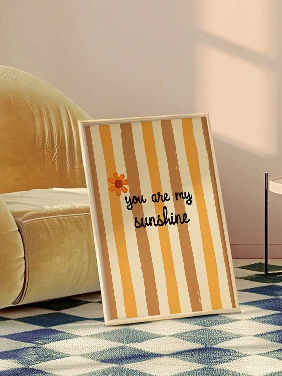 Front view of bohemian You Are My Sunshine canvas art for cozy home decor