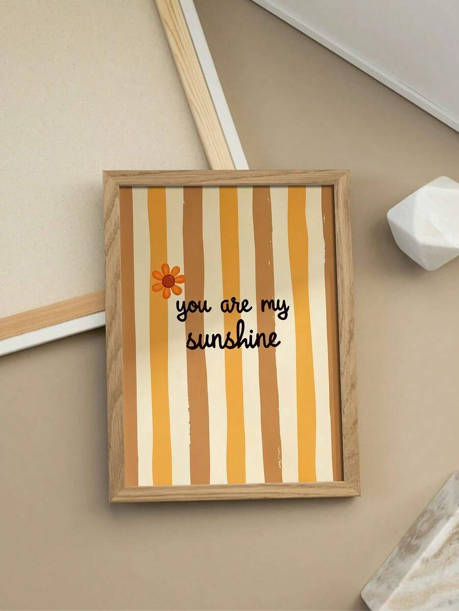 Front view of bohemian You Are My Sunshine canvas art for cozy home decor