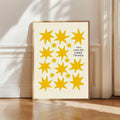 Golden starburst flower print with You Can Do Hard Things message