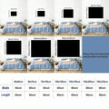 Hanging accessories and size guide for colorful geometric wall tapestry