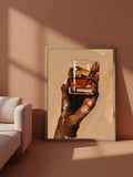 Canvas cocktail poster options showing framed and unframed bar wall art