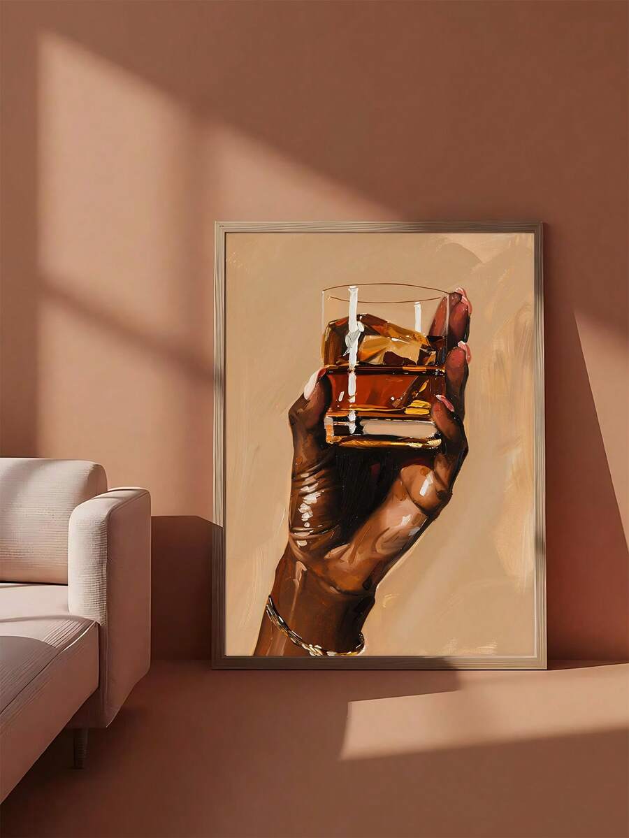 Canvas cocktail poster options showing framed and unframed bar wall art