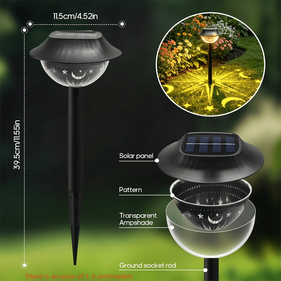 Star moon light pair for flower beds walkways and outdoor decorative lighting