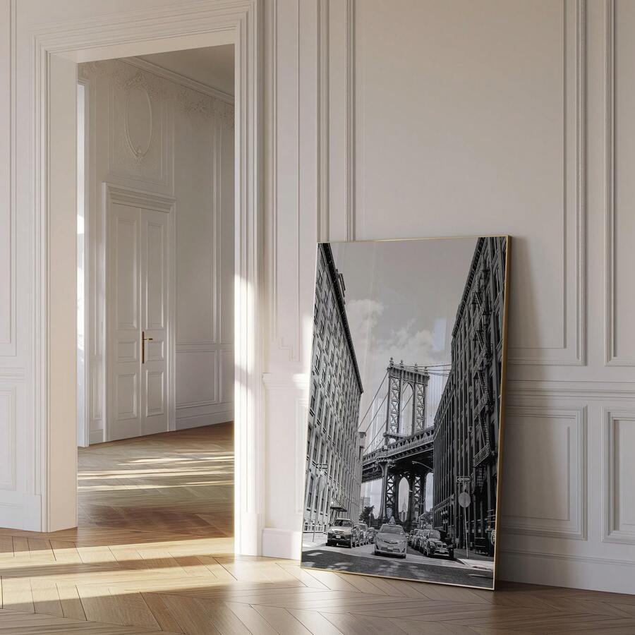 Manhattan Bridge street photography canvas in bright classic interior