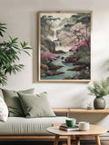 Pink blossom art styled in neutral interior