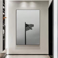 Minimalist gray American flag canvas poster