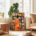 Orange dress wall art mockup for reading nook library or home office