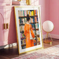 Minimalist woman print preview with literary canvas art and soft matte finish