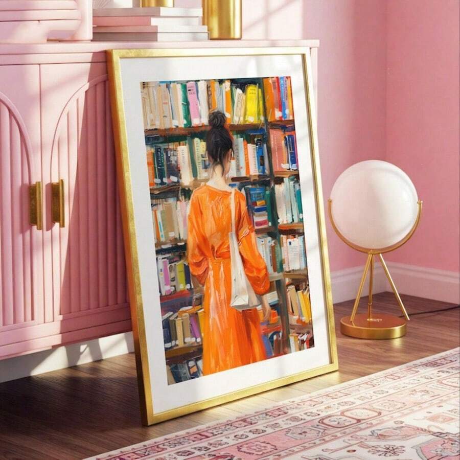 Minimalist woman print preview with literary canvas art and soft matte finish