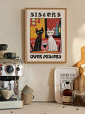 More Espresso Less Depresso poster shown in a wood frame with coffee décor