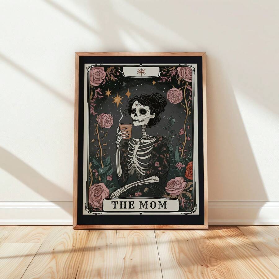Witchy mom gift print in dark floral gothic style