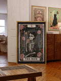 The Mom canvas print showing skeleton holding coffee cup