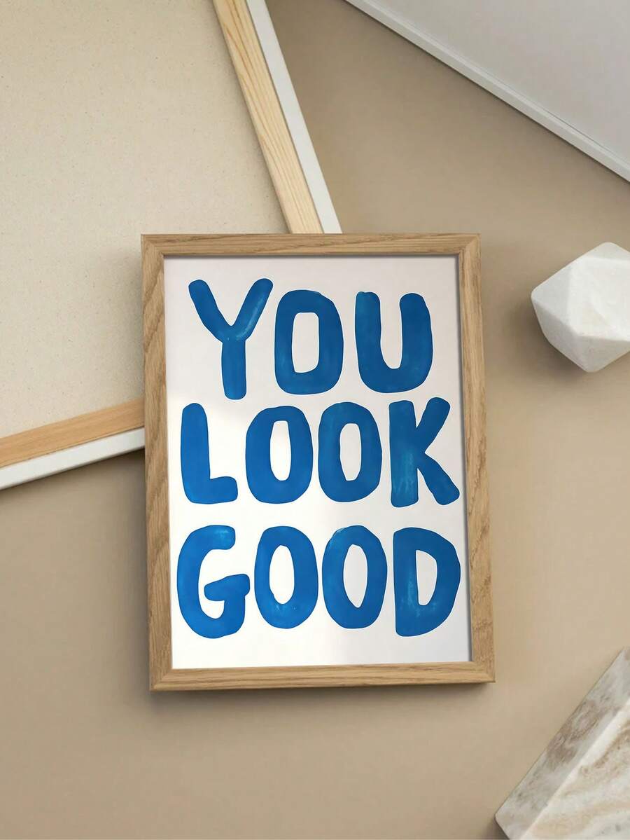 Inspirational typography canvas print on off-white background