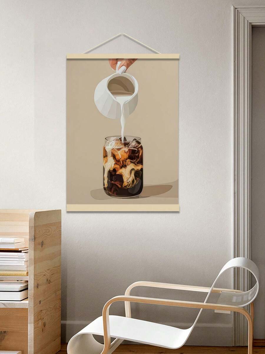 Elevate your kitchen or café with this striking 2D flat iced coffee poster. Featuring a modern abstract design with clean lines and contemporary aesthetics, this unframed canvas art brings sophistication to any space. The waterproof material ensures durability and easy maintenance, making it perfect for high-moisture environments like kitchens and dining areas. Its minimalist flat style complements both industrial and modern décor, creating a focal point that celebrates coffee culture with understated elega