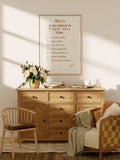 Farmhouse Mom gift decor in cream and beige