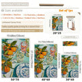 Canvas material and frame-style display for citrus kitchen poster