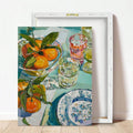 Size chart for orange still life canvas print options