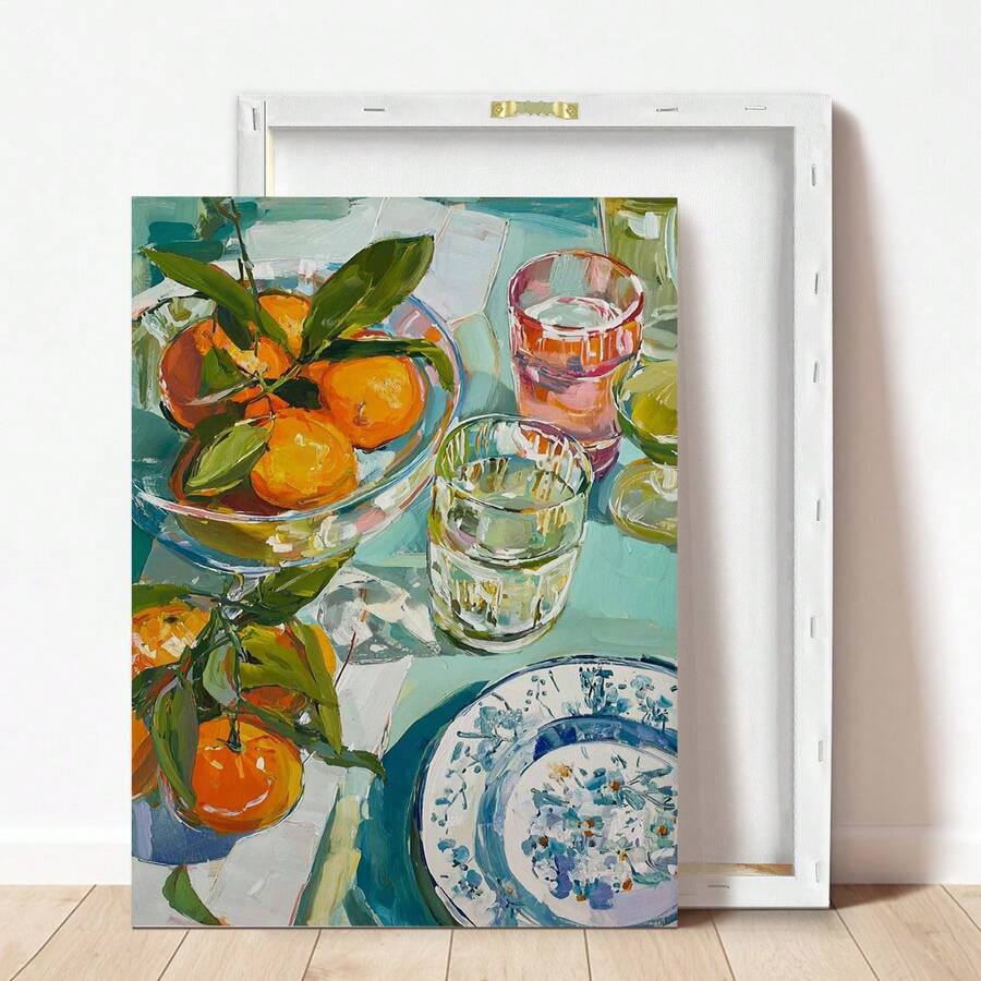 Size chart for orange still life canvas print options