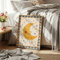 1-2pcs Danish Pastel Smiling Sun & Sleeping Moon Canvas Poster Set
