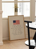American flag Pledge of Allegiance print mockup in dining and entry room decor