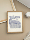 Let's Stay In Bed Canvas Poster Vintage Apartment Aesthetic Bedroom Wall Decor