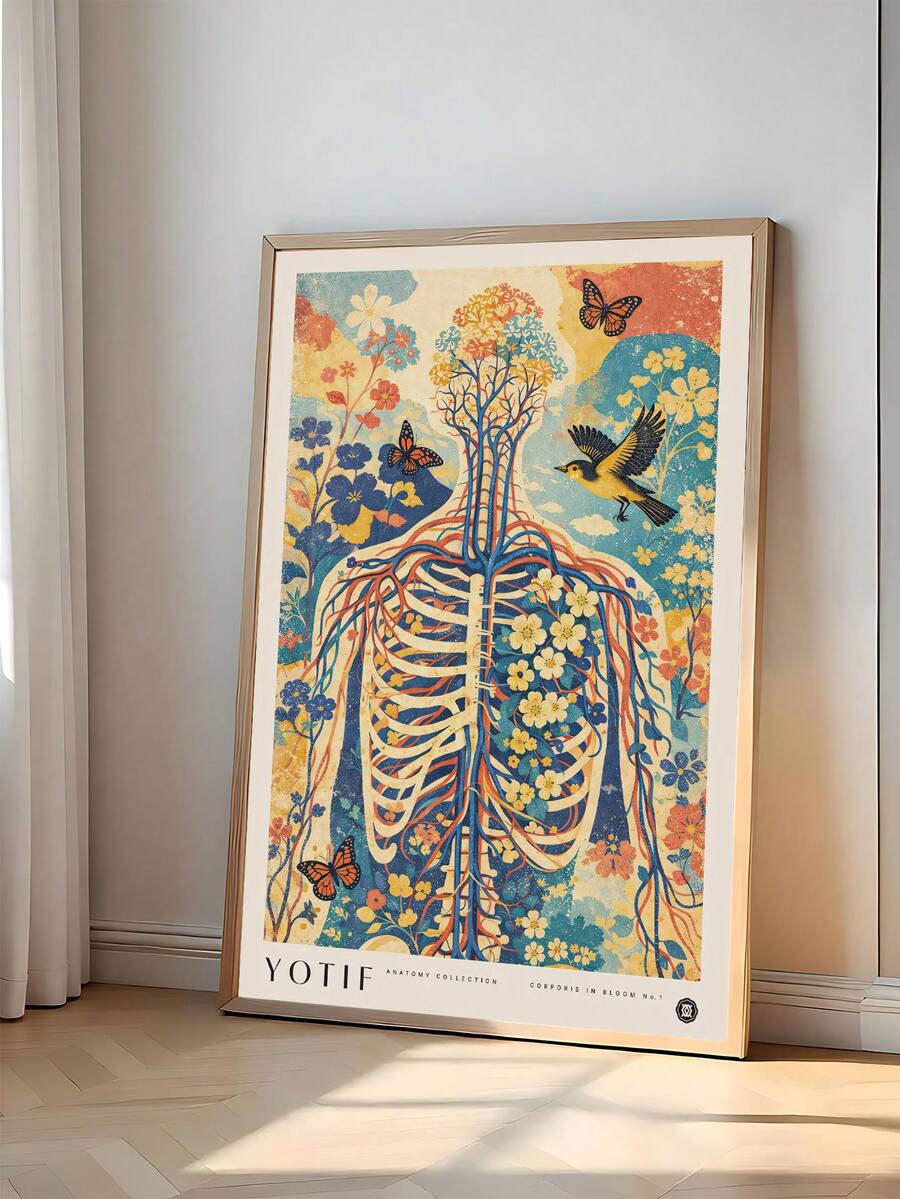 Unrelated anatomy floral print included in mixed listing media