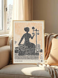 Attorney gift print shown above wood office cabinet