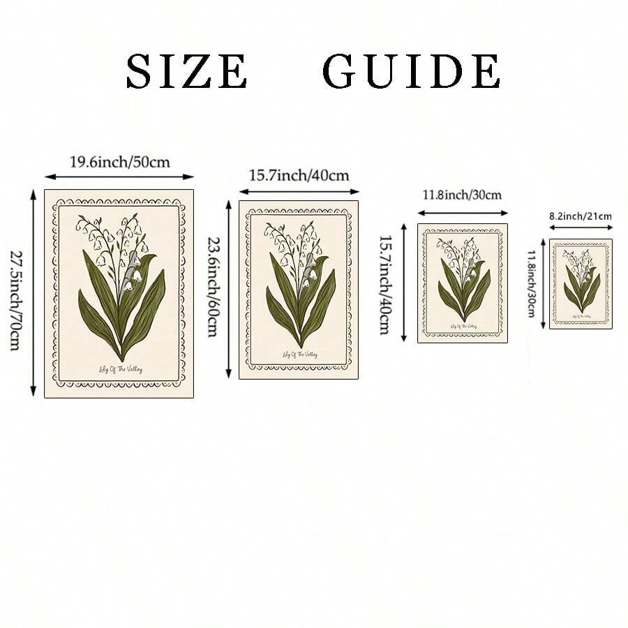 Front view 7 of 3pcs Vintage Lily Of The Valley & Birds Canvas Print, Folk Bird Scripture Wall Art, Farmhouse Floral Gifts from Jose Collections