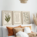 Decor detail 3 of 3pcs Vintage Lily Of The Valley & Birds Canvas Print, Folk Bird Scripture Wall Art, Farmhouse Floral Gifts from Jose Collections