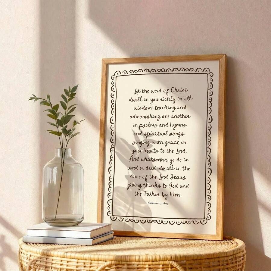 Full design view 5 of 3pcs Vintage Lily Of The Valley & Birds Canvas Print, Folk Bird Scripture Wall Art, Farmhouse Floral Gifts from Jose Collections