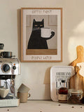 Sisters Over Misters cat cocktail canvas poster styled in a kitchen