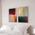 Modern geometric Canvas poster set in burgundy, sage, and orange. Perfect for living rooms, bedrooms, offices, apartments, studios, and contemporary decor.
