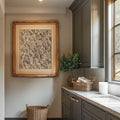 Rustic farmhouse wall art in ornate gold frame